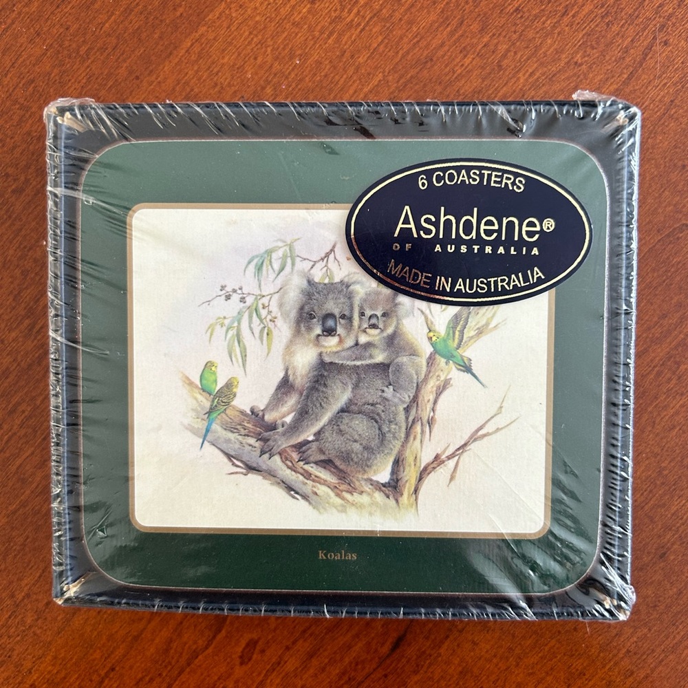 Ashdene of Australia Coasters Set of 6 Koala cork backs New Sealed